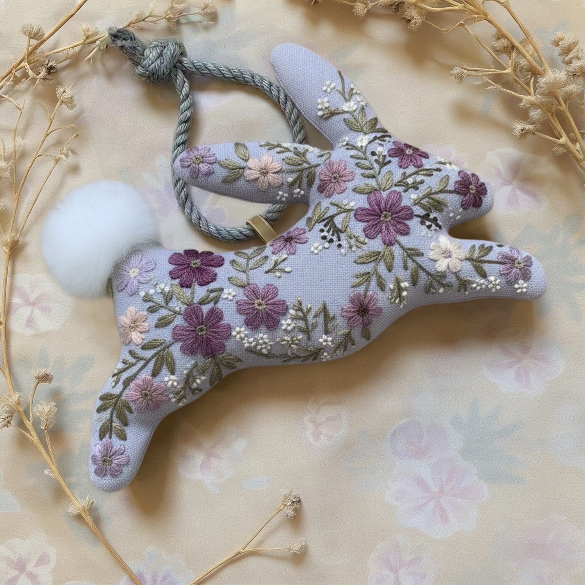 Rubbyoo Rabbit Embroidery Kit - Floral Bunny | Nice Easter Gift | Creative Handmade Craft - image 5