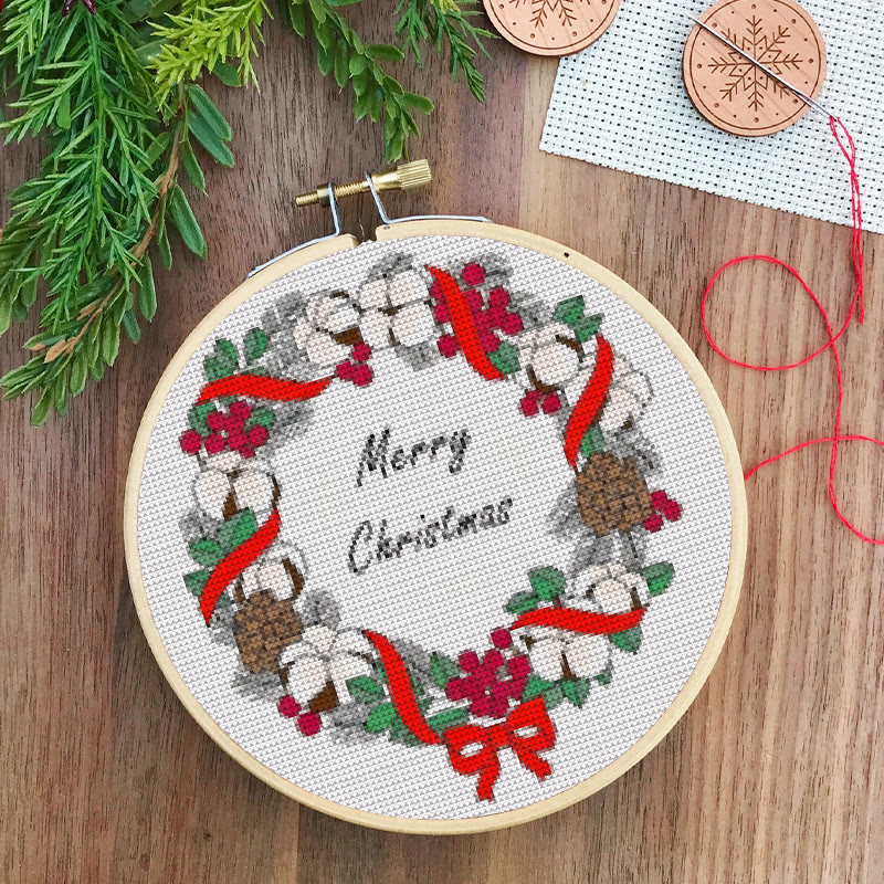  Cross Stitch Kit - Marry Christmas |  Diy Winter Holiday Craft | Easy Handmade Needlework - image 7