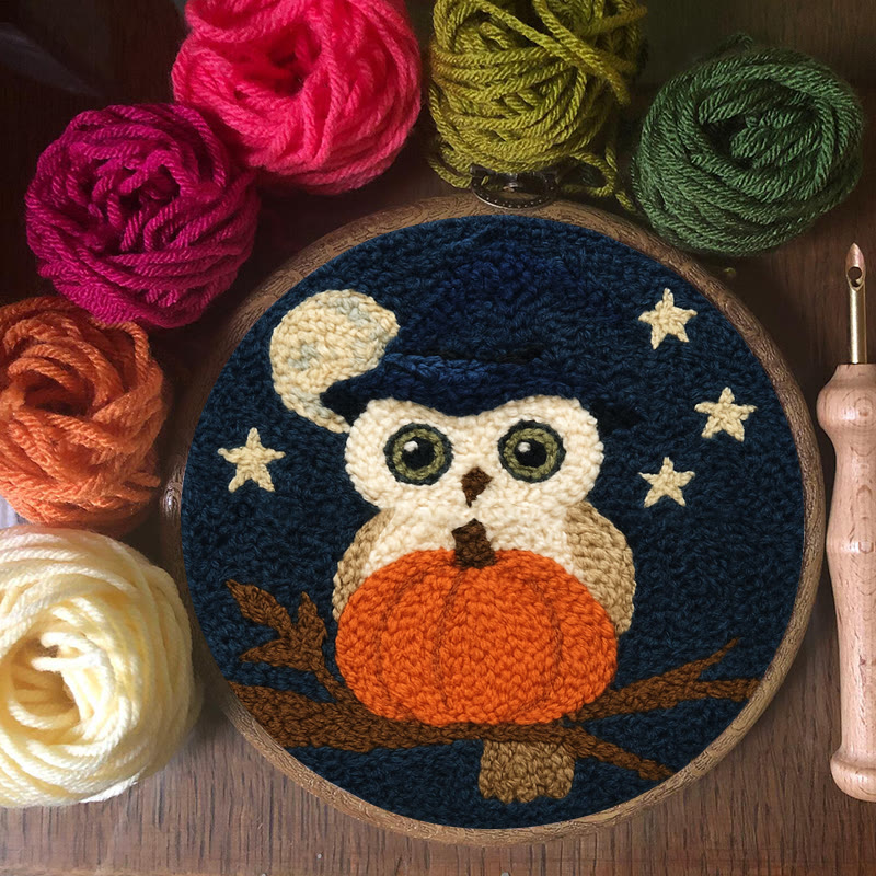 Night Owl Punch Needle Kit - Handmade Bird Art | Nice Decor For Halloween  - image 6