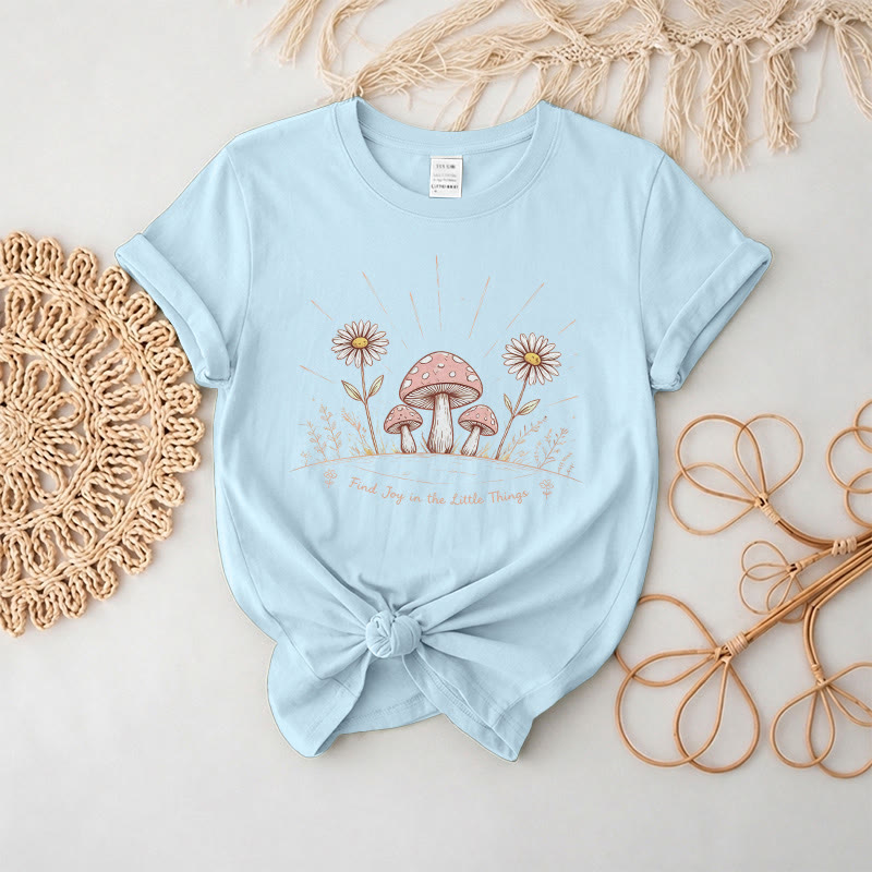 Rubbyoo Mushroom Garden  Graphic Tee  - Fashionable & Skin-Friendly Clothing | Multiple Color Options Tee - Sky Blue - XL - image 7