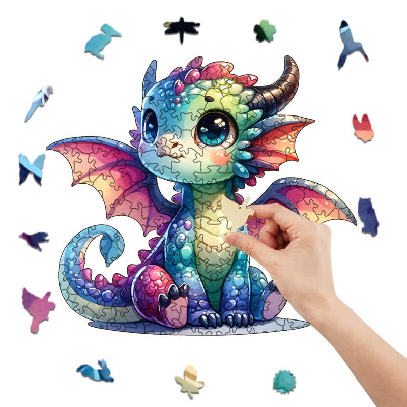 Rubbyoo Baby Dragon - Wooden Jigsaw Puzzle
