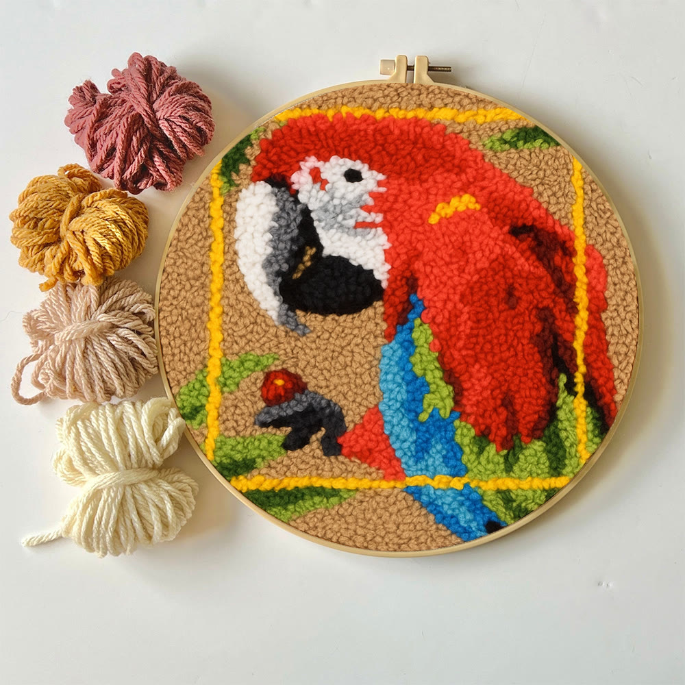 Scarlet Macaw Punch Needle Kit - Artisan-crafted Art | Tropical-themed For Diy Enthusiasts - image 6