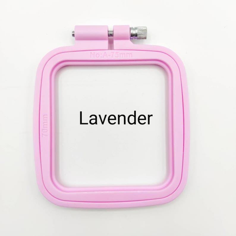 Small Square Embroidery Plastic Hoop - Diy Needle Artcraft Frame | Nice For Small Size Stitch Project  - Lavender - 2pcs - image 9
