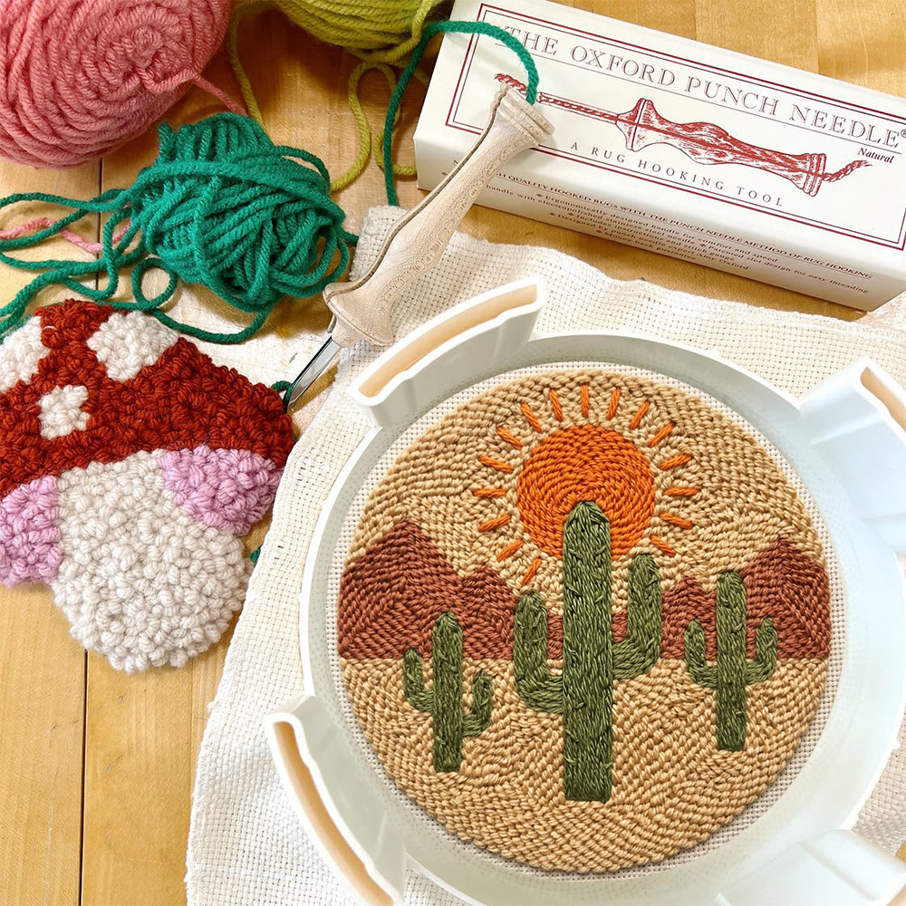 Desert Cactus Punch Needle Kit - Special Nature View Motif | Mindful Crafting Therapy - image 5