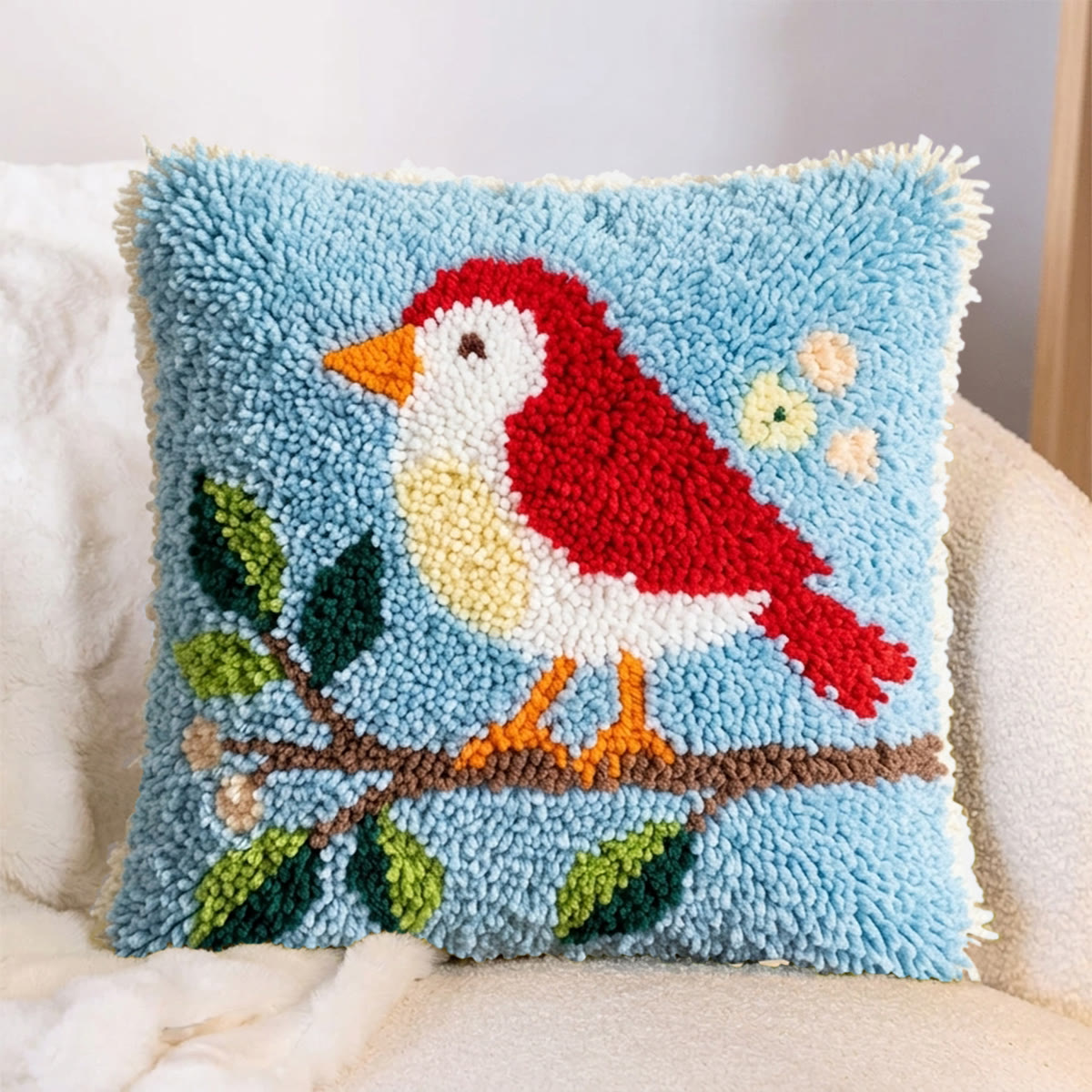 Rubbyoo Latch Hook Pillow Kit - Happy Bird | Creative Sofa Ornament | Perfect For Handmade Beginner  - image 4