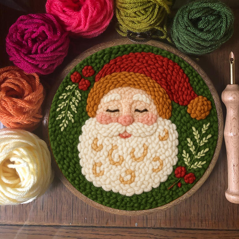 Santa Claus Punch Needle Kit - Creative Christmas Decoration | Unique Handmake Craft - image 8