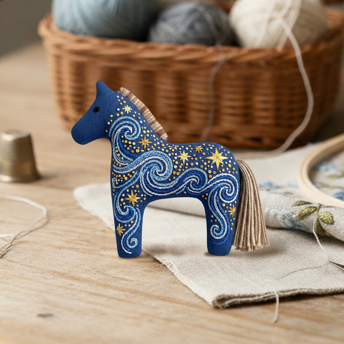 Rubbyoo Dala Horse Embroidery Kit - Swirling Galaxy Pattern | Unique Gift For Friend | Witchy Celestial Decor - image 5