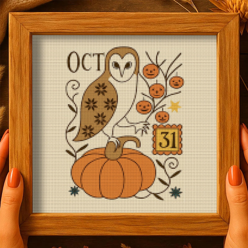 Cross Stitch Kit - Spooky Owl | Mysterious Halloween Craft | Diy Wall Art - image 5
