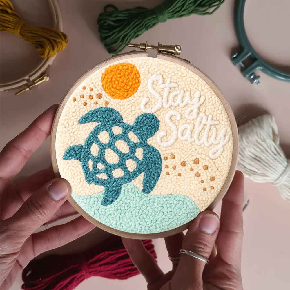 Seaside Turtle Punch Needle Kit - Summer Handmade Decoration |  Diy Needle Craft  - image 8