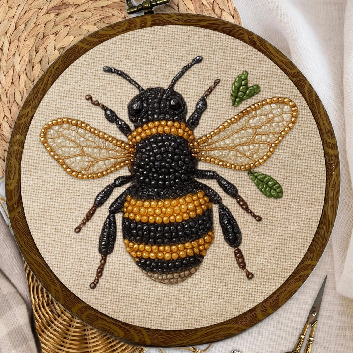 Rubbyoo Bead Embroidery Kit - Flying Bee | Diy Insects Craft | Handmade Decorative Art - image 9