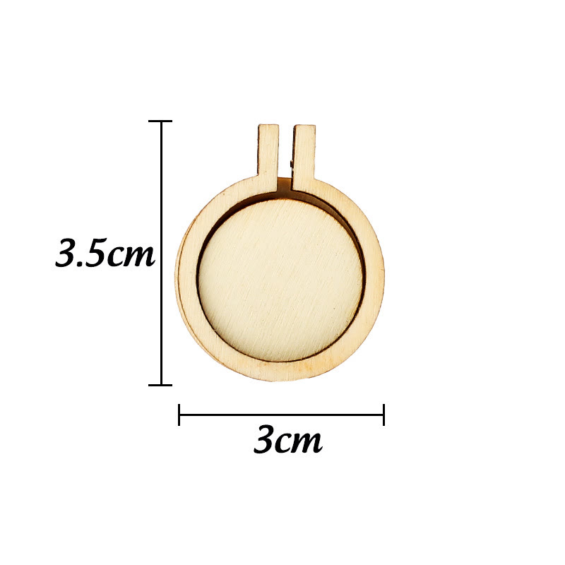Embroidery Mini Wooden Hoops | Cross Stitch Frame | Diy Sewing Accessories - Round (3.5*3cm) - 10pcs - image 7