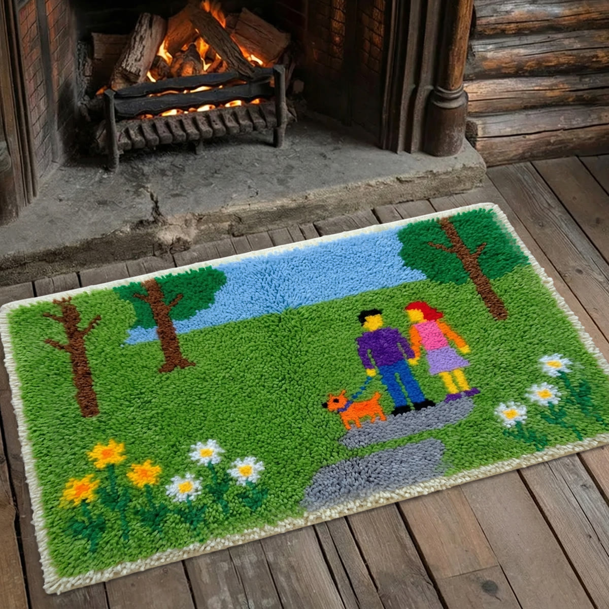Rubbyoo Latch Hook Rug Kit - Park Date | Diy Handmade Carpet | Unique Anniversary Gift - image 6