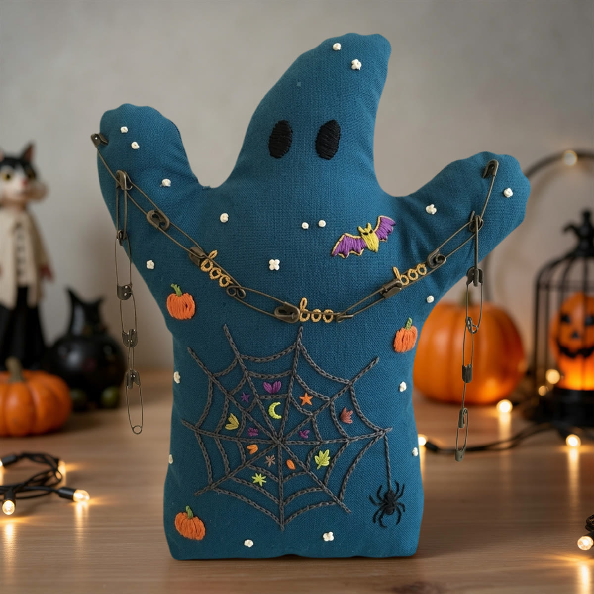 Rubbyoo Ghost Embroidery Kit - Mysterious Spider Web | Perfect Halloween Nursery Room Accent | Ideal Handmade Craft For Beginners - image 2