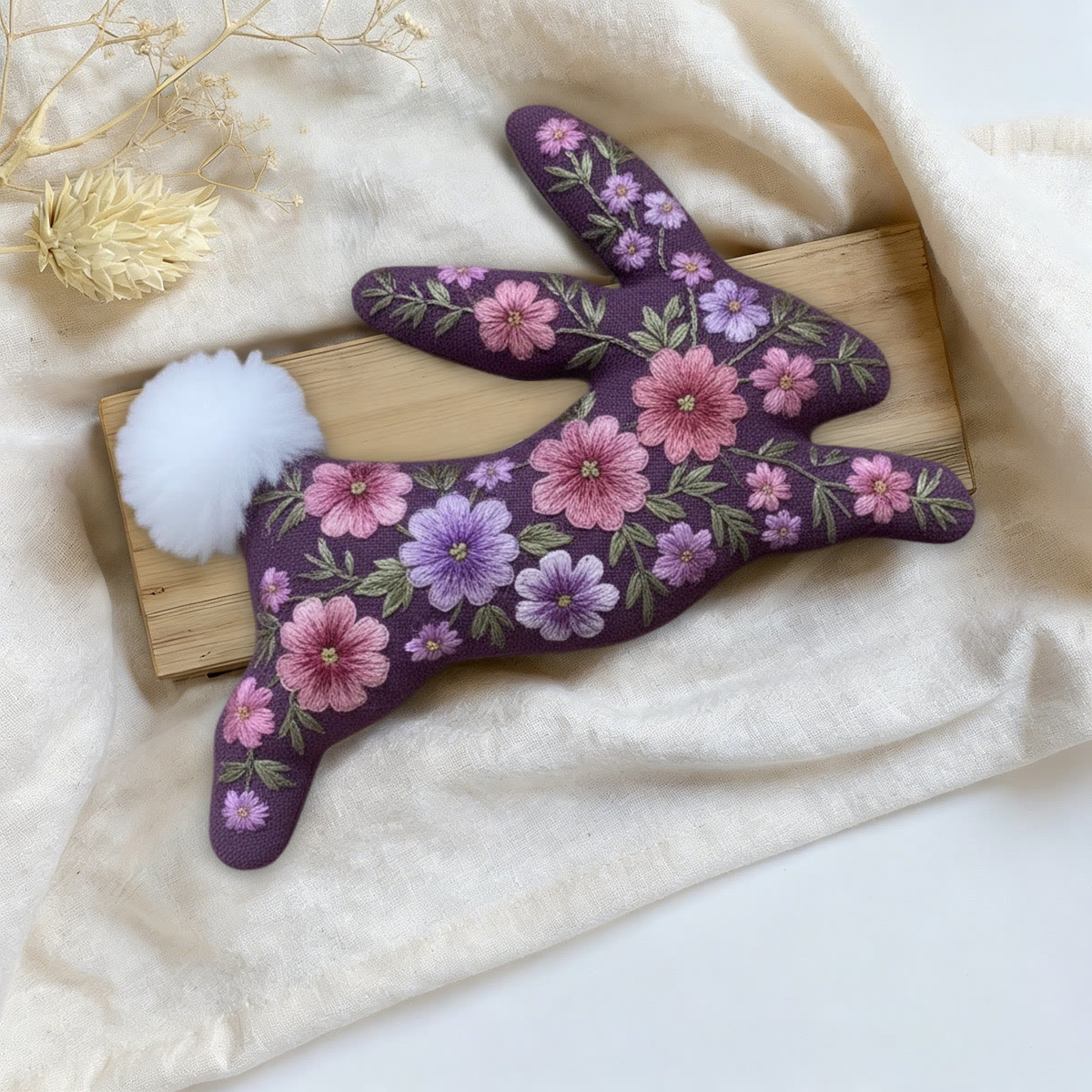 Rubbyoo Rabbit Embroidery Kit - Delicate Flower | Nice Gift For Her | Diy Handmade Artwork - image 6