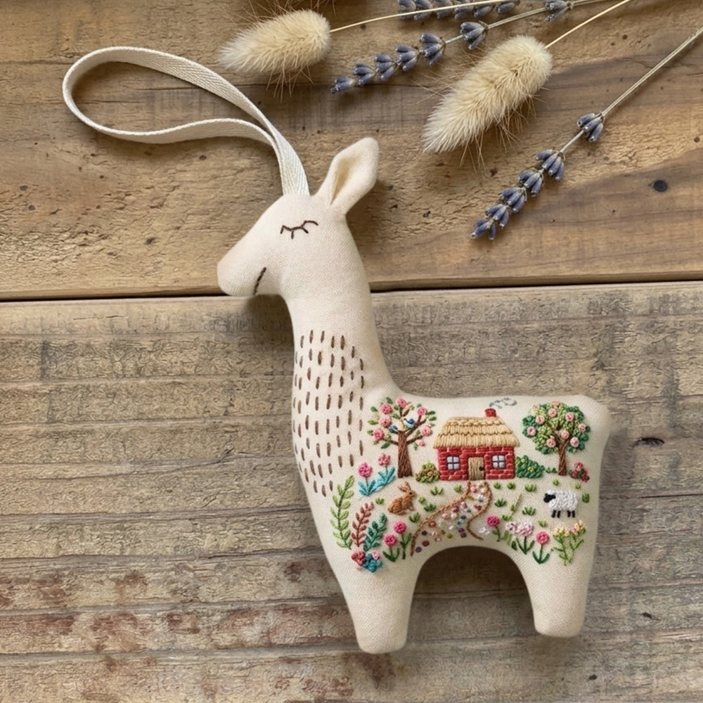 Rubbyoo Llama Embroidery Kit - Rustic Homestead | Creative Handmade Toy | Sewing Plush Craft  - image 8