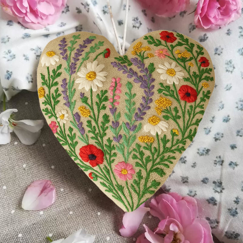 Rubbyoo Heart Embroidery Kit - Colourful Flower | Easy Handmade Floral Art | Perfect For Decoration - image 5