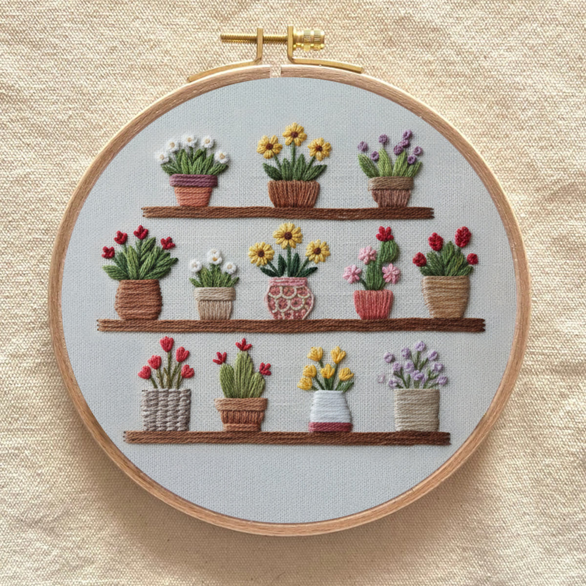 Rubbyoo Embroidery Kit - Blooming Flower Pot | Unique Floral Needlepoint | Gift For Her - image 8