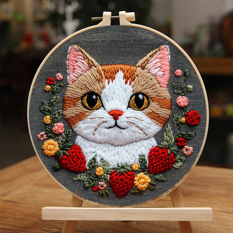 Rubbyoo Embroidery Kit - Strawberry Cat - image 5