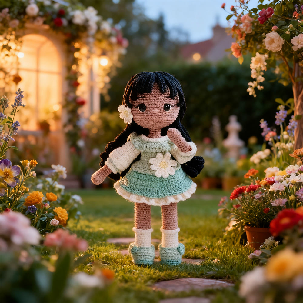 Diy Handmade Floral Girl Crochet Kit - Adorable Crocheted Doll | Birthday Craft For Her - image 5