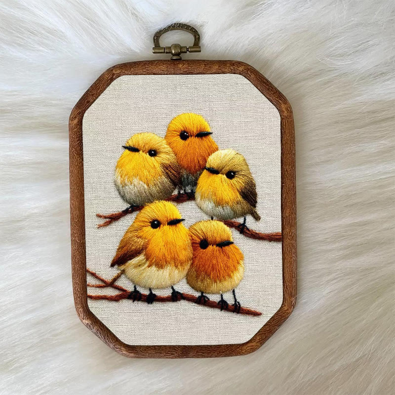 Rubbyoo Embroidery Kit - Yellow Birds On Branch | Unique Embroidery Art | Diy Holiday Gift - image 5