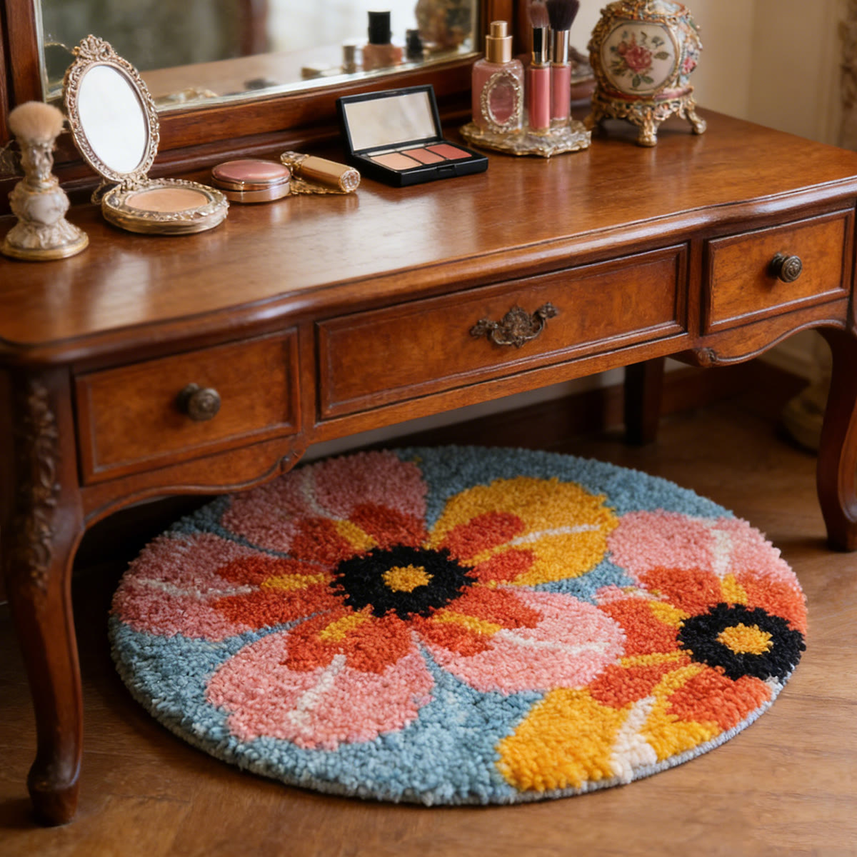 Rubbyoo Latch Hook Rug Kit - Charming Flower | Plush Handmade Craft | Unique Housewarming Gift - image 6