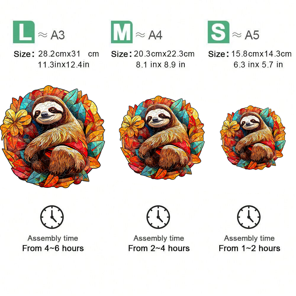 Sloth - Wooden Jigsaw Puzzle