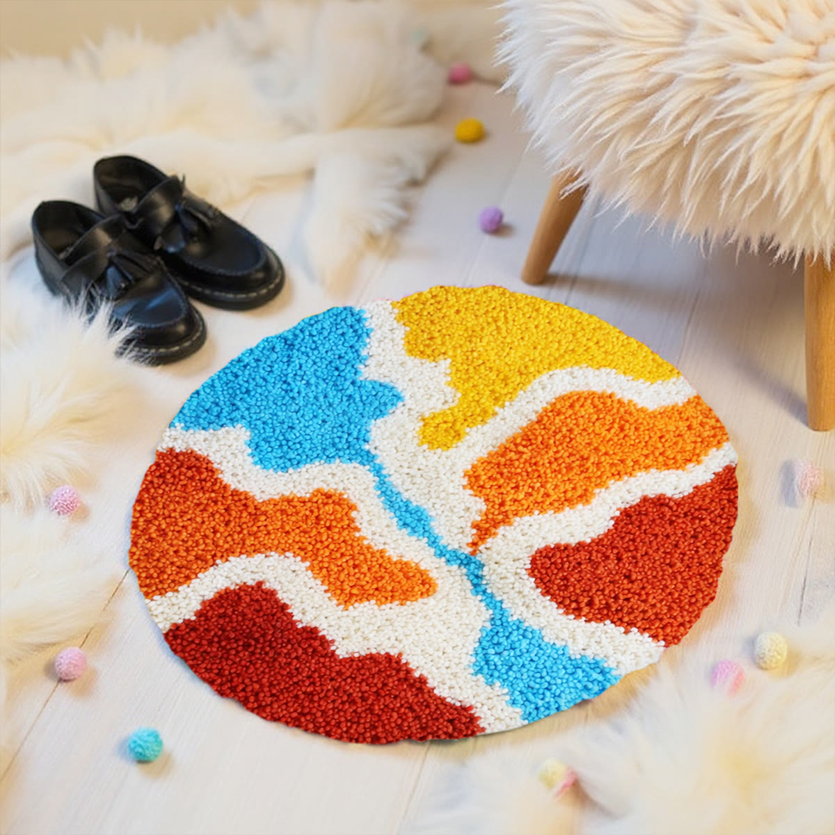 Rubbyoo Latch Hook Rug Kit - Multicolor Printing | Diy Tufted Rug | Carpet For Bedroom - image 4