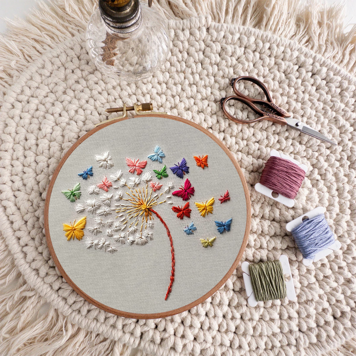 Rubbyoo Embroidery Kit - Dandelion With Butterfly | Easy Handmade Art | Perfect Decorative Gift  - image 8