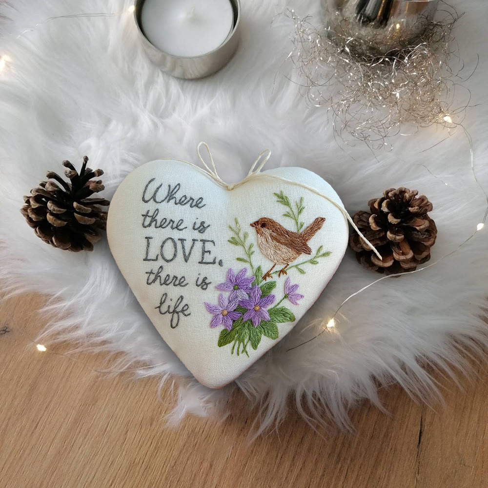 Rubbyoo Heart Embroidery Kit - Love Bird | Floral Animal Craft | Handmade Valentines Ornament  - image 7