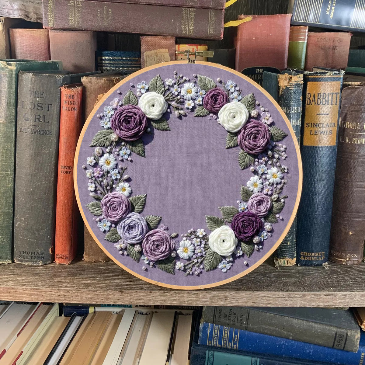 Rubbyoo Embroidery Kit - Purple Flower Wreath | Beginner Botanical Design | Diy Home Decor - image 8
