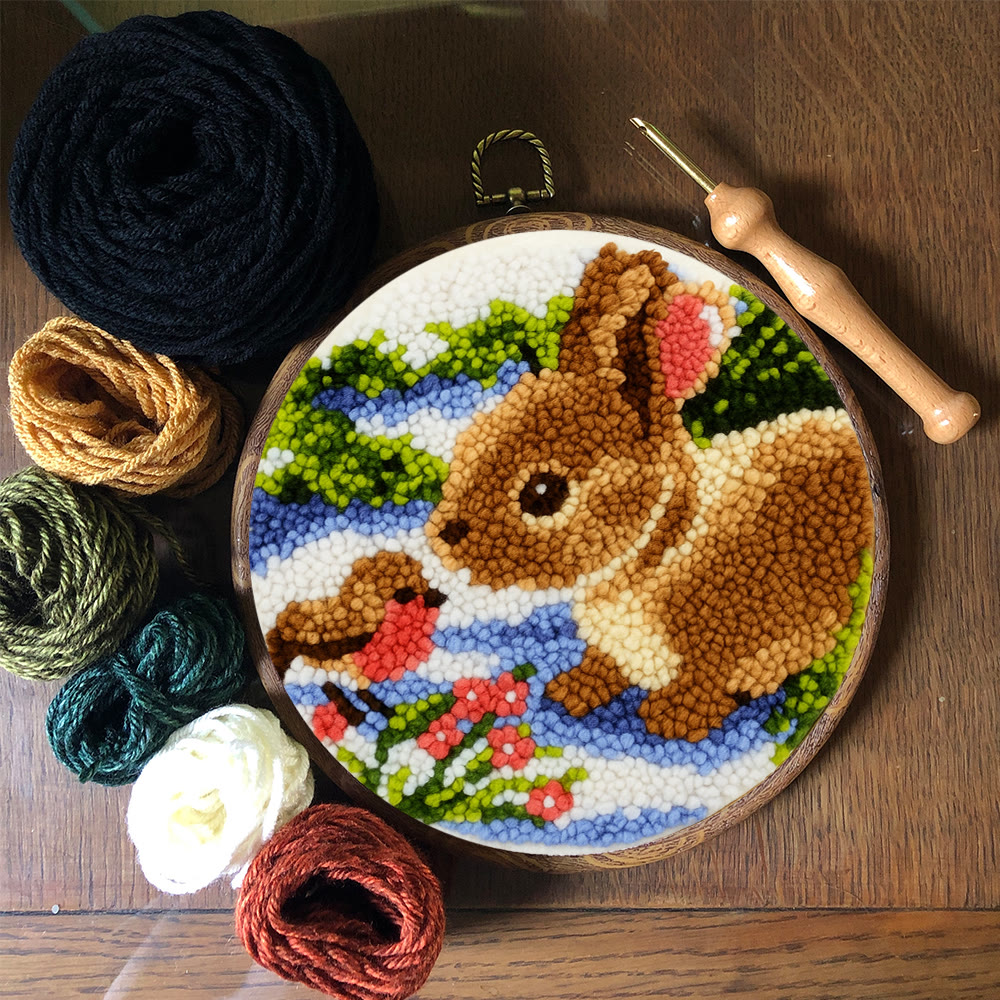 Realistic Bunny Punch Needle Kit – Beginner-friendly Project | Vibrant Handmade Nature Art - image 12