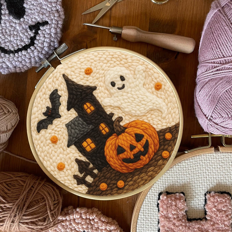 Spooky Castle Punch Needle Kit - Halloween Handmade Collection | Perfect For Wall Hanging - image 8