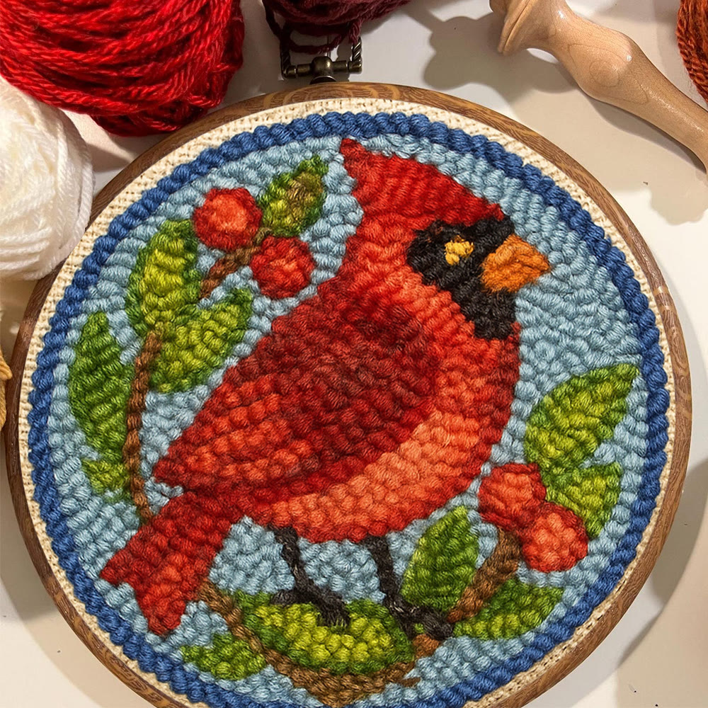 Christmas Cardinal Punch Needle Kit - Christmas Decoration Needlework | Gifts For Bird Lovers  - image 4