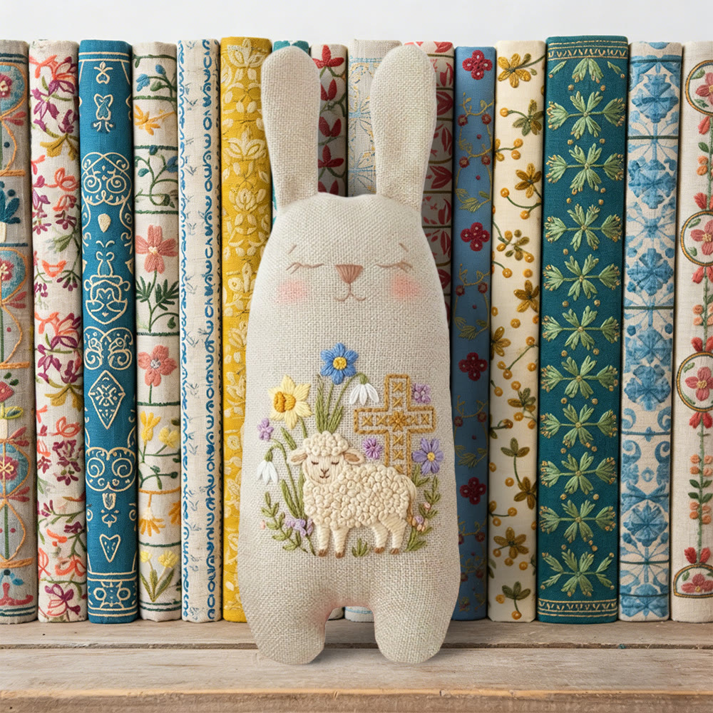 Rubbyoo Bunny Toy Embroidery Kit - Cross And Sheep | Eligious Christian Gift |handmade Bunny Craft  - image 4