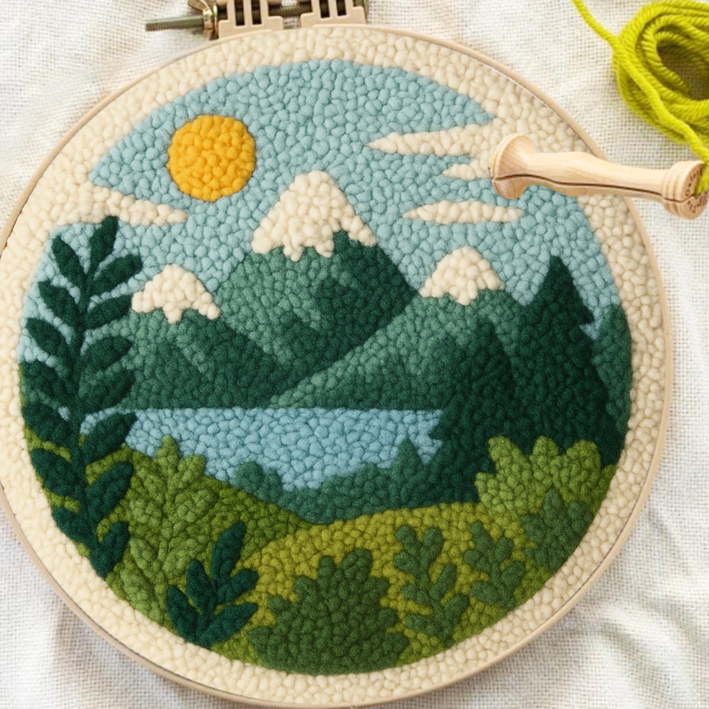 Sunny Mountain Lake Punch Needle Kit – Starter-level DIY Creation | Top Gifting Choice - image 9