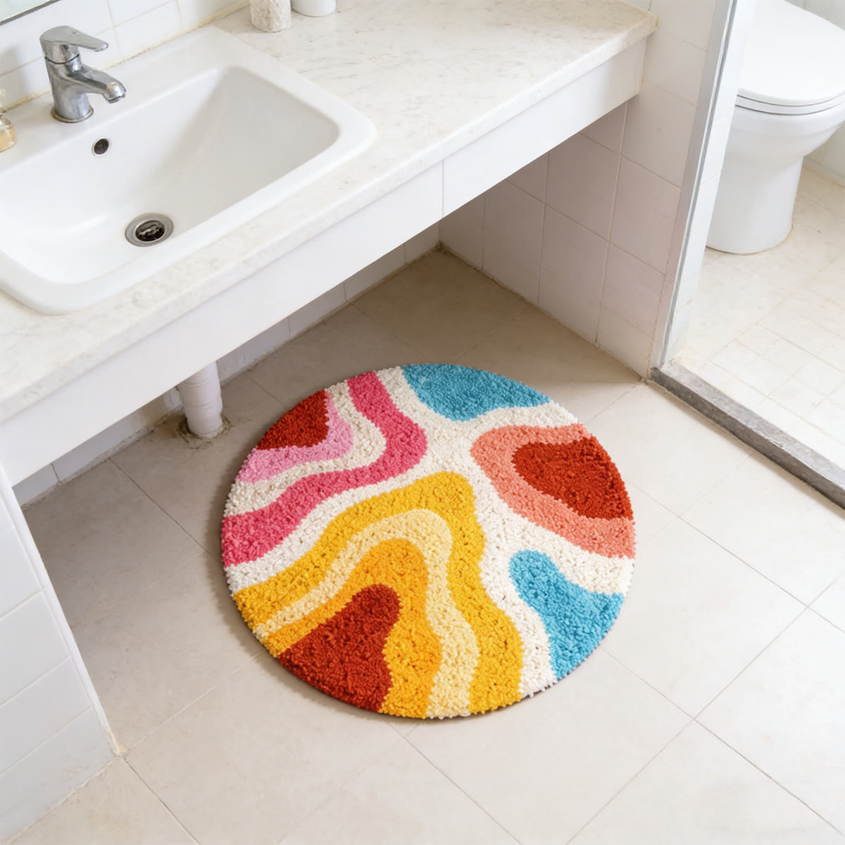 Rubbyoo Latch Hook Rug Kit - Vibrant Patten | Handmade Room Rug | Creative Craft Kits - image 2