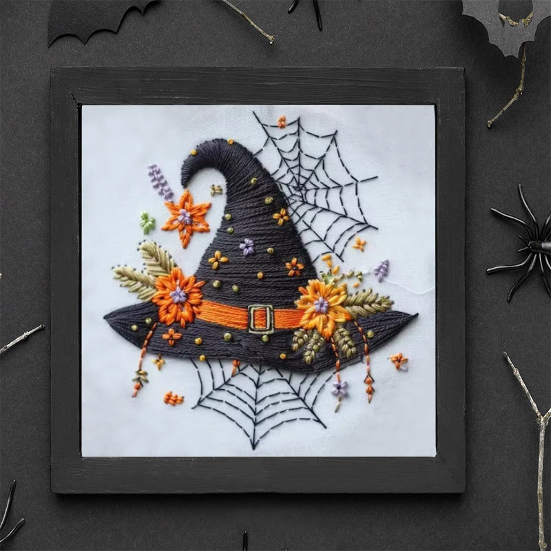 Rubbyoo Embroidery Kit - Spider Wizard Hat | Decorative Halloween Craft | Spooky Halloween Gifts - image 9