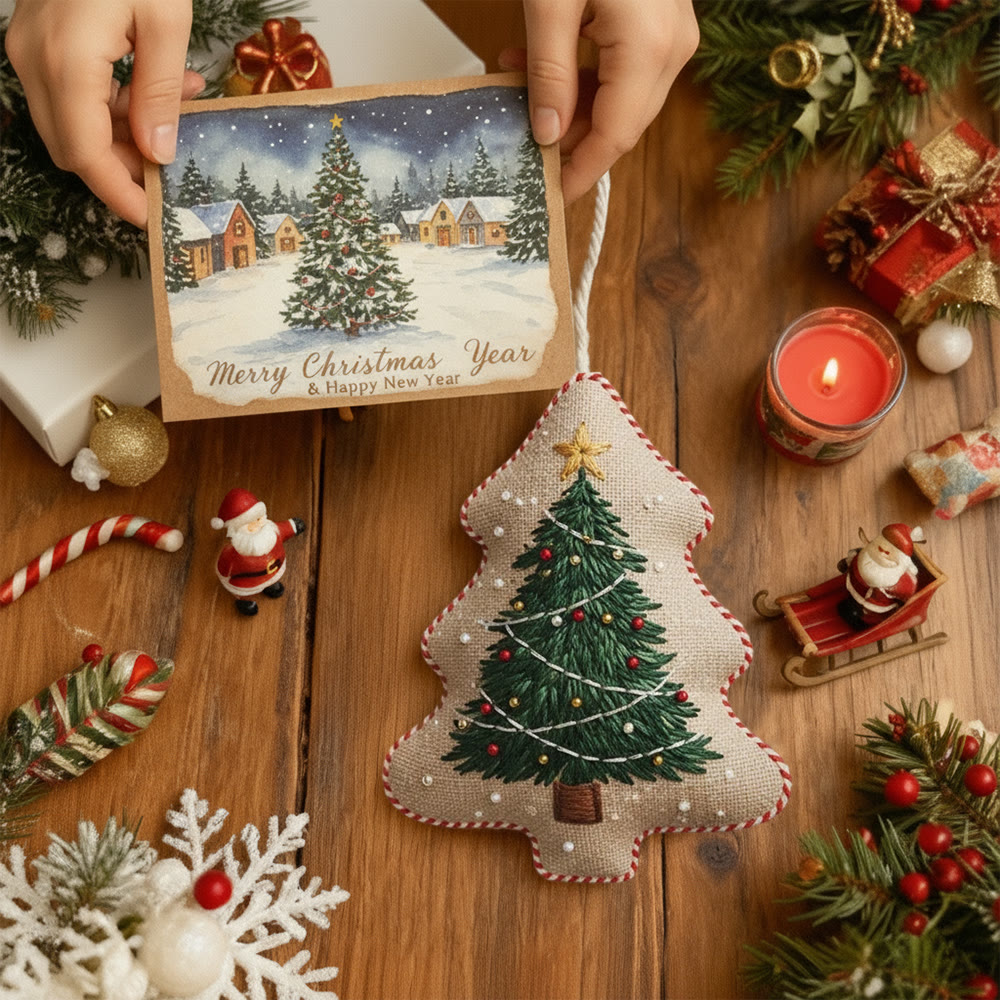 Rubbyoo Tree-shaped Embroidery Kit - Classic Christmas Tree | Diy Project For Beginners | Ideal For Cozy Home Decor - image 9