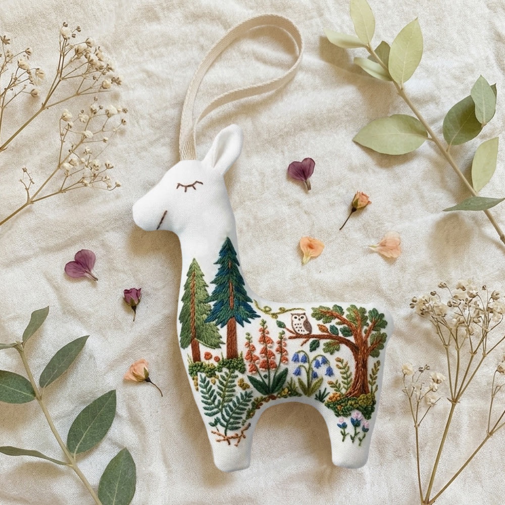 Rubbyoo Llama Embroidery Kit - Forest Scene | Wall Hanging Art | Special Handmade Craft  - image 6