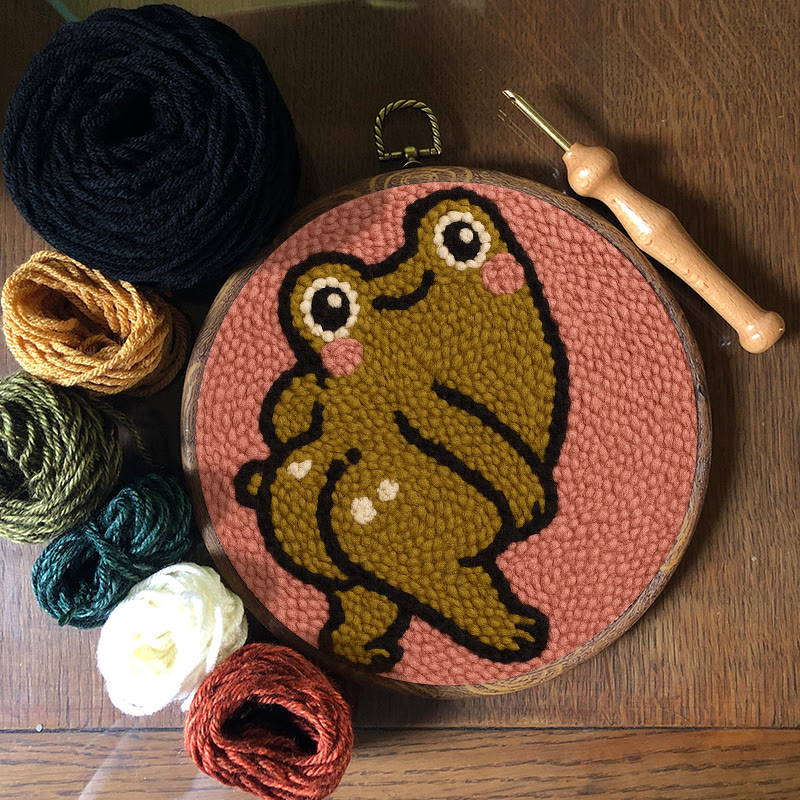  Cheeky Forg Punch Needle Kit - Cute Animal Decor | Handmade Art Craft  - image 5