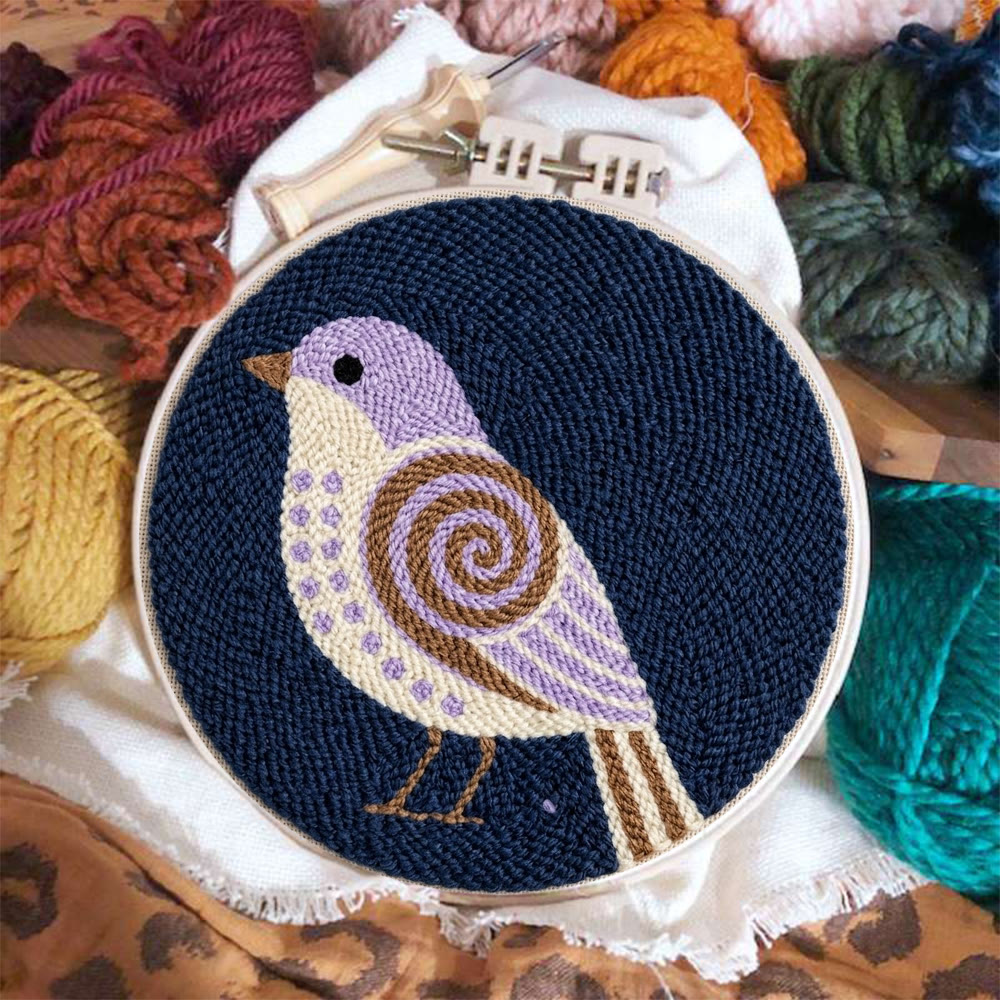 Little Bird Punch Needle Kit - Diy Yarn Craft | Handmade Hanging Ornament - image 6