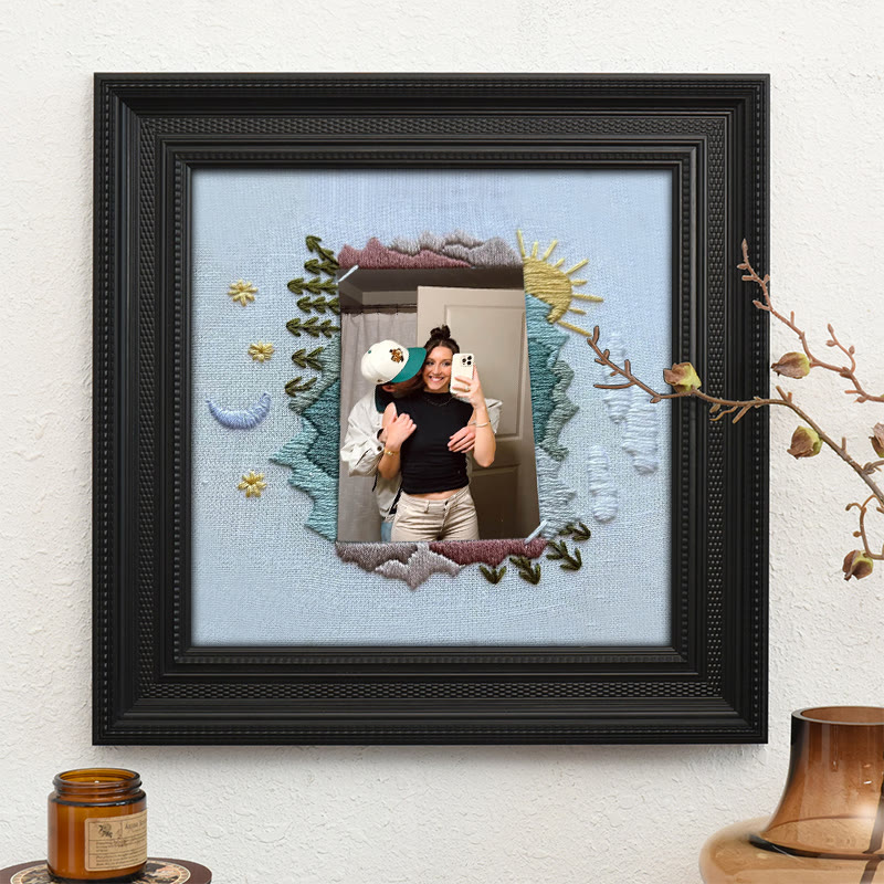 Rubbyoo Embroidery Photo Frame Kit - Day And Night | Diy Memorial Collection | Perfect Valentine's Gift - image 8