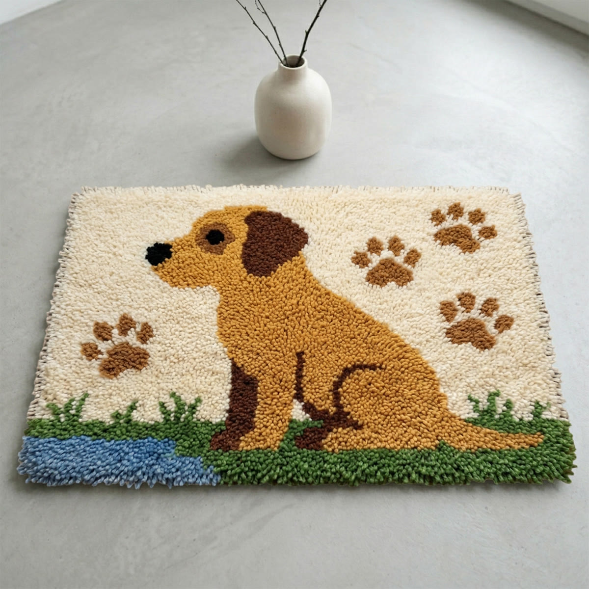 Rubbyoo Latch Hook Rug Kit - Golden Retriever Puppy | Unique Handmade Art | Nice For Housewarming  - image 7