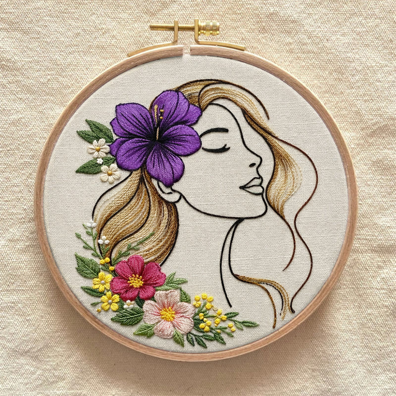 Rubbyoo Embroidery Kit - Gorgeous Woman | Modern Stitch Patten | Perfect Gift For Her - image 7