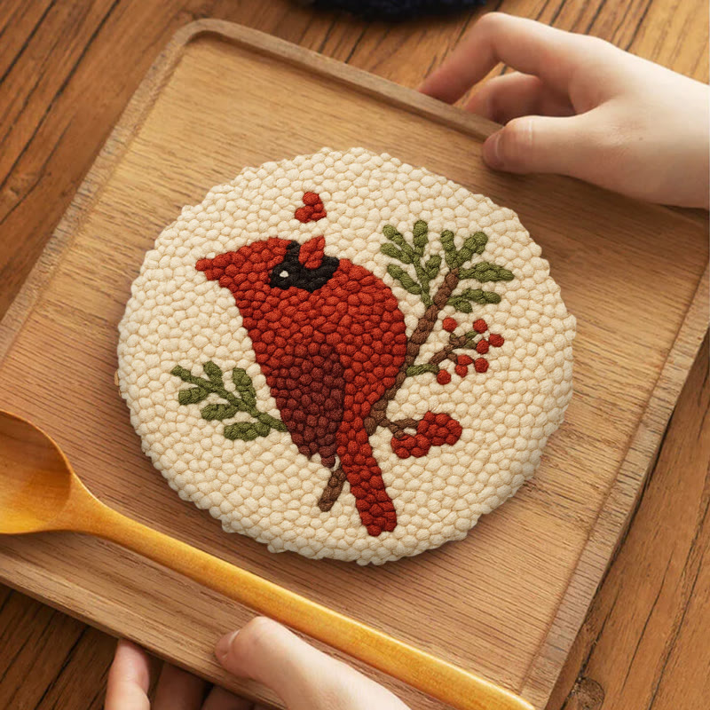  Red Bird Punch Needle Kit - Easy For Beginner | Perfect Christmas Gift Idea - image 9