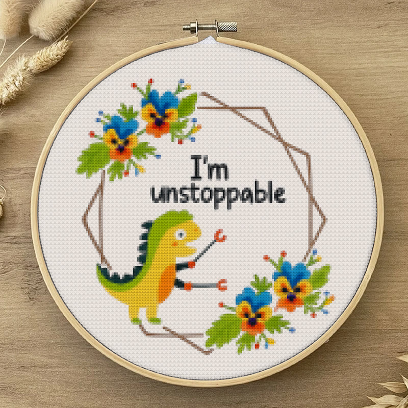 Cross Stitch Kit - Unstoppable Dinosaur | Creative Handmade Craft | Nice For Home Decor - image 5