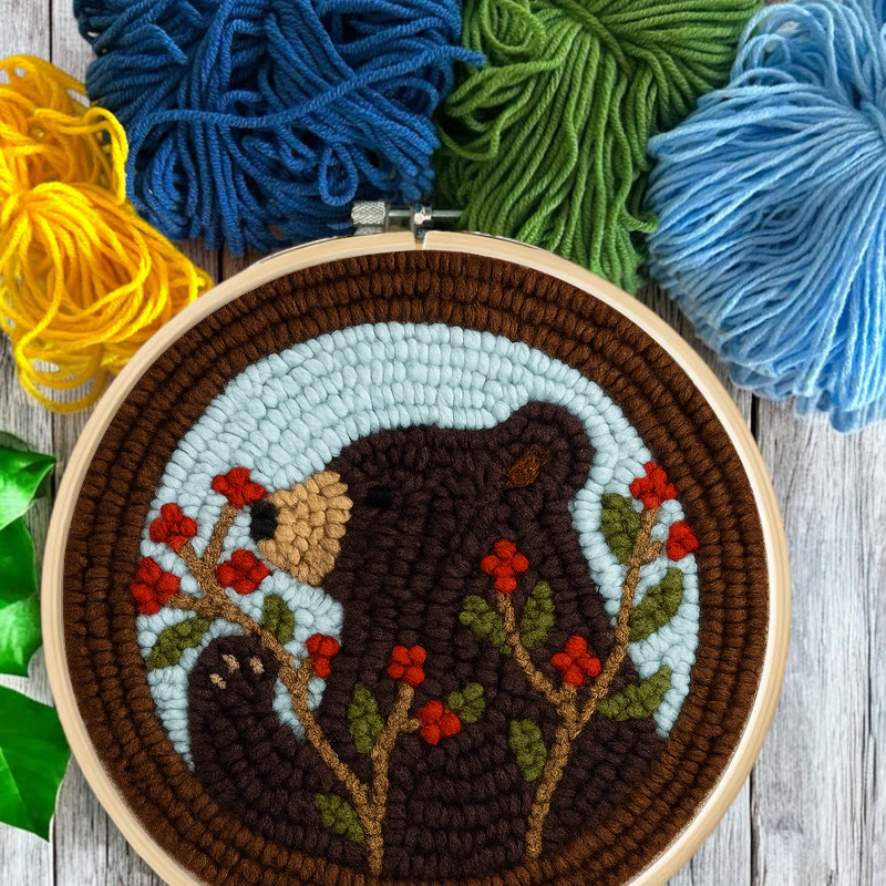 Brown Bear Punch Needle Kit - Adorable Animal Art | Handmade Gift For Decoration - image 10