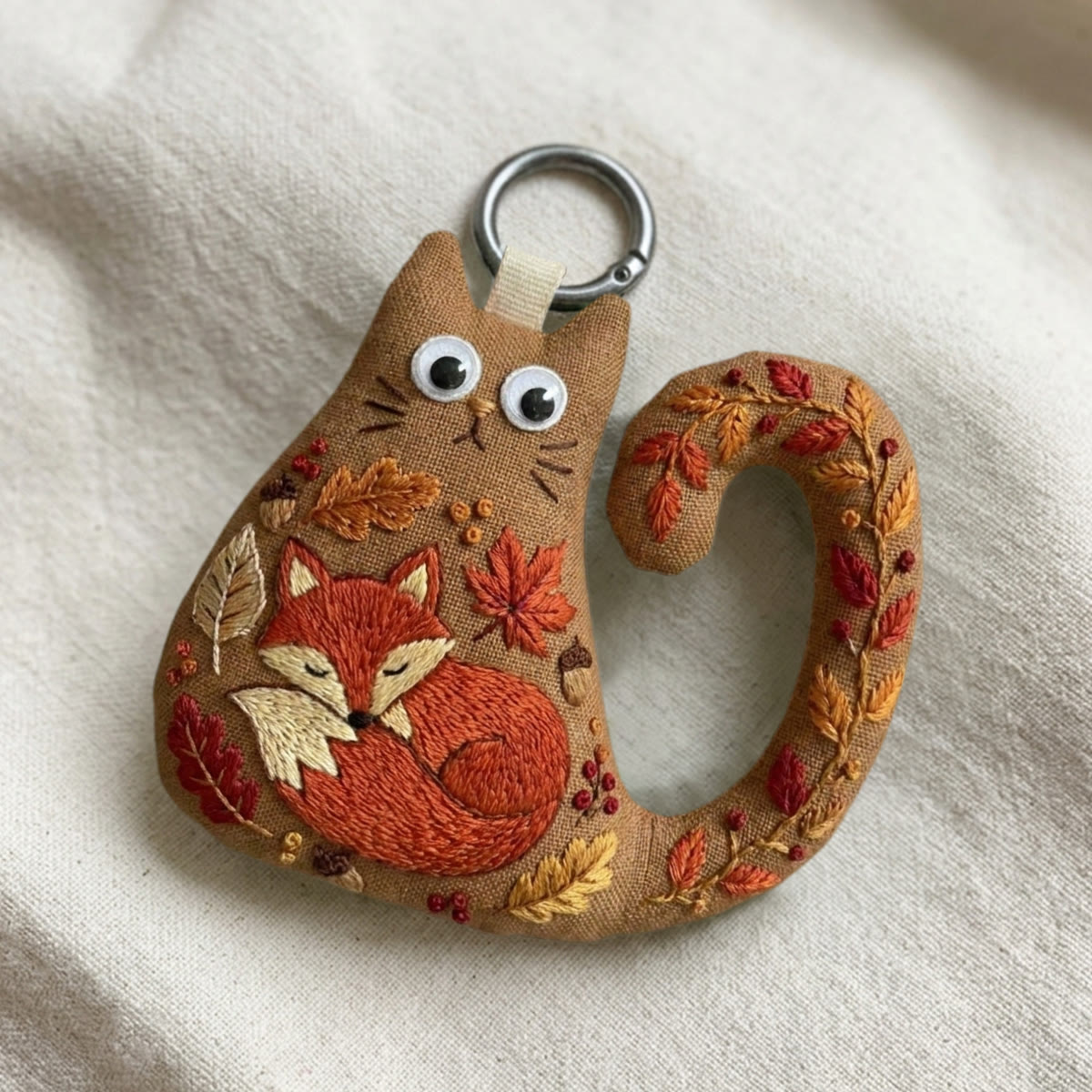 Rubbyoo Cat Embroidery Kit -  Sleeping Red Fox | Handmade Gift For Friend |  Everyday Bag Accessory - image 4