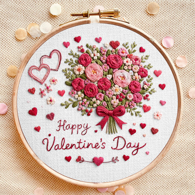 Rubbyoo Embroidery Kit - Blooming Bouquet | Diy Valentine's Day Collection | Handmade Gift For Her - image 8