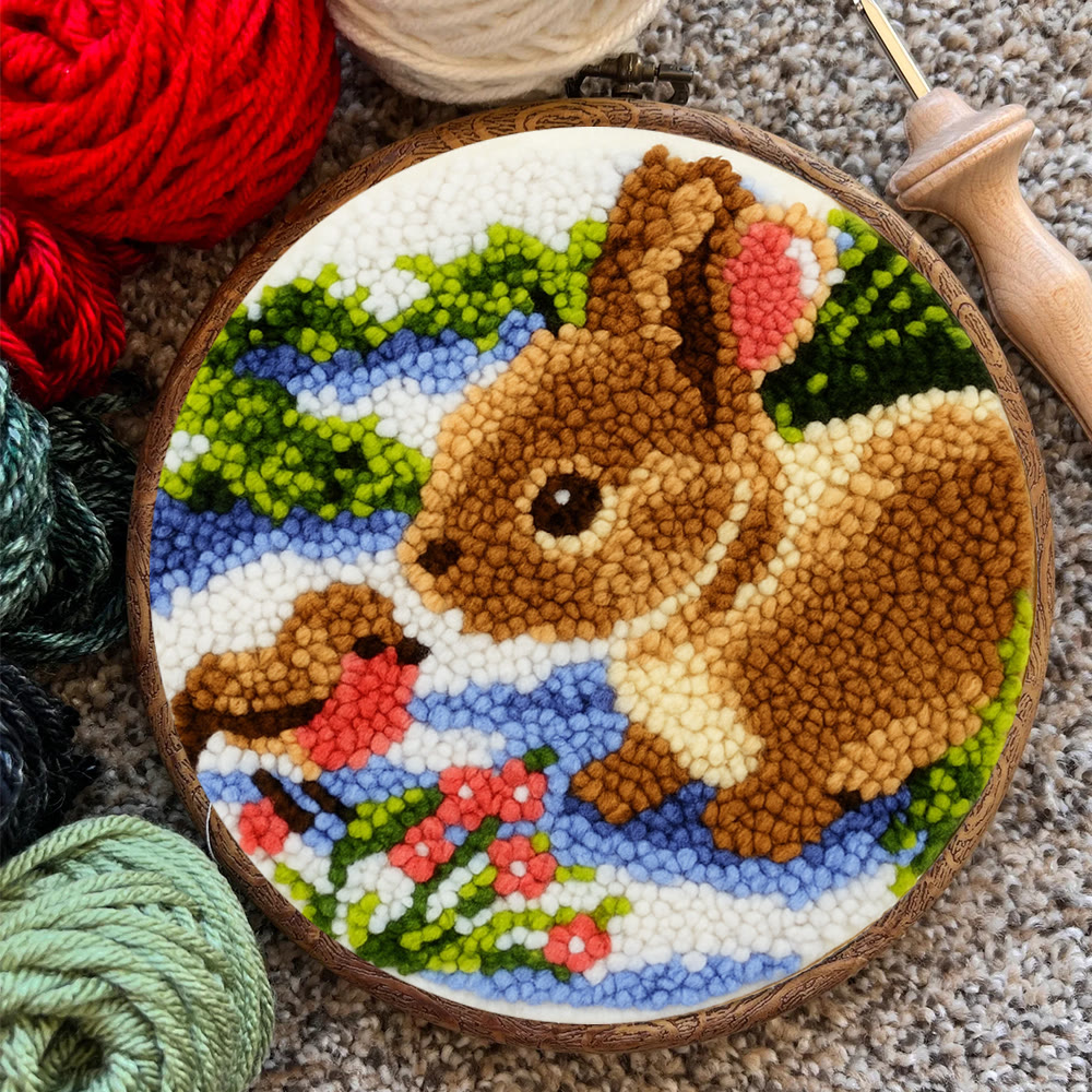 Realistic Bunny Punch Needle Kit – Beginner-friendly Project | Vibrant Handmade Nature Art - image 11